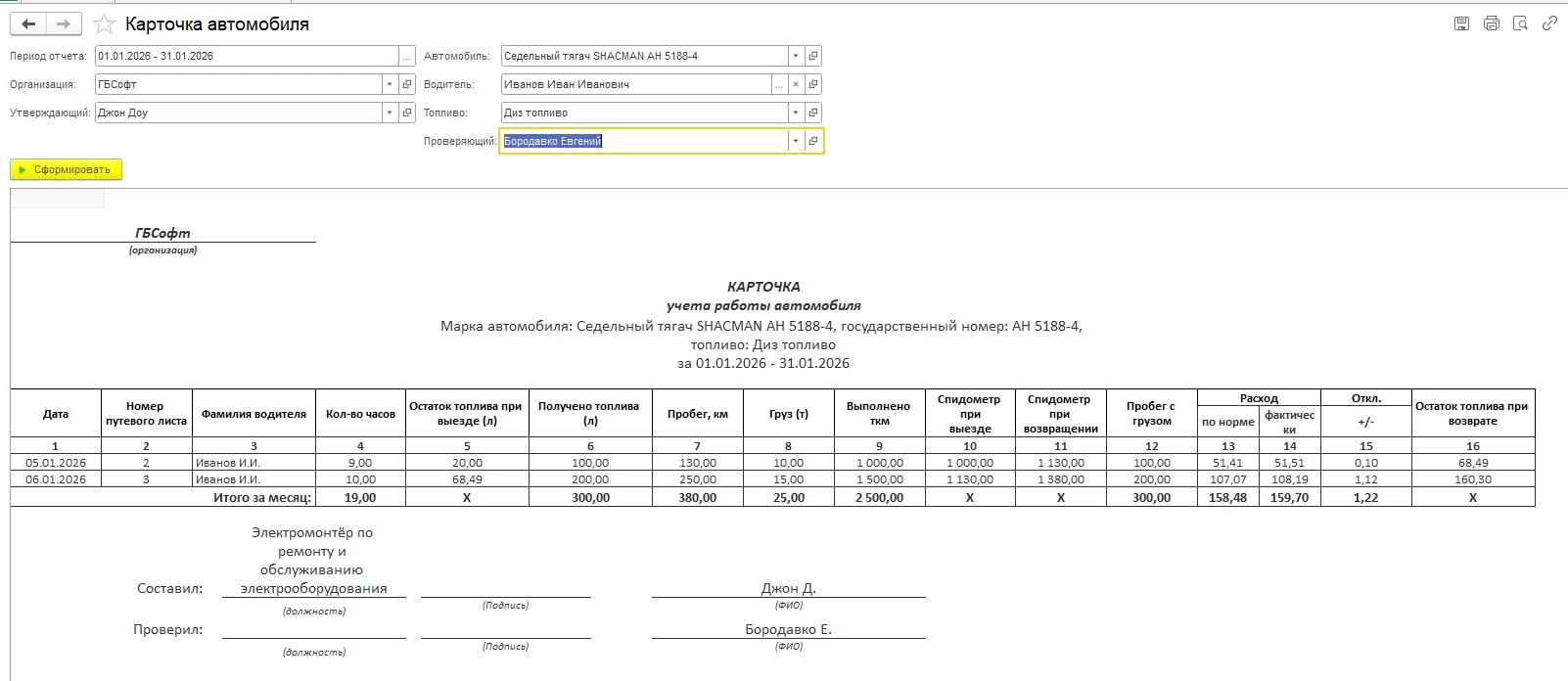 putevie listy o Карточка автомобиля в 1С — технические параметры и учет ГСМ в Беларуси